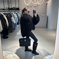 Manteau court en fausse fourrure de Mongolie pour femme, chaud, luxueux, décontracté, veste d'hiver