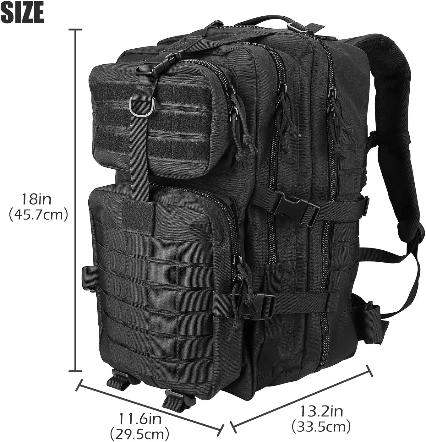 Custom Outdoor Hiking Tactical Backpack Waterproof Tactical Backpack Bag Black for Men