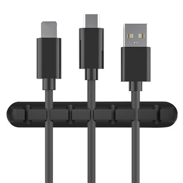 Desktop Self Adhesive Cable Clips Multi Slot Wire Organizer USB Cord Management Holder for Desk Home Office