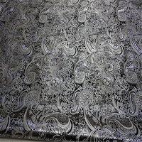 Wettbewerbsfähiger Preis Paisley Metallic Schwarz Glänzender Hochwertiger Jacquard-Brokatstoff für Edle Kleidungsstücke und Taschen