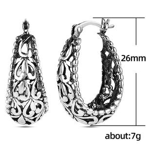 Orecchini in oro bianco E443 Design vintage a cerchio, gioielli di moda da donna in lega placcata - Product Image 5