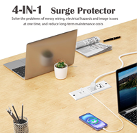 Multiprise encastrable avec ports USB, rallonge électrique, adaptateur secteur, station de charge, multiprise blanche