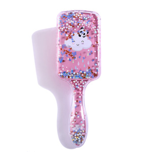 Cepillo rectangular para el cuidado del cabello, cepillo de pelo transparente de arcoíris, bolas de espuma, pines coloridos, cepillo de pelo de paleta, directo de fábrica - Product Image 3