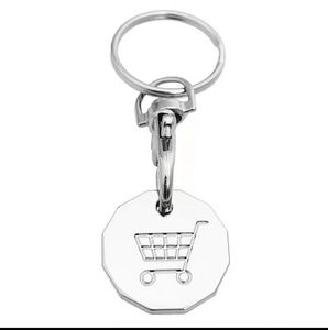 Monedero de acero inoxidable para carrito de supermercado con logotipo personalizado, llavero en blanco para regalo, monedero para carrito de compras con logotipo personalizado por láser para supermercado - Product Image 2