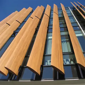 Exterior Building Facade Sun Aluminium Louvre Wholesale Factory Direct Vertical Louver System With Ellipse Shape