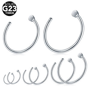 10 Uds 18G y 20G G23 titanio nariz aro tabique Piercing cartílago hélice pendientes Tragus anillo nariz anillo cuerpo joyería - Product Image 1