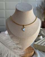 Fine New Trendy En Acier Inoxydable Soleil Pendentif Irrégulier Blanc Cristal Collier Étanche À La Mode Bijoux pour Cadeaux