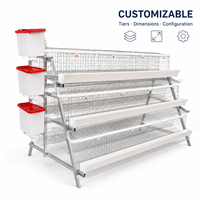 Nouvelle cage à poules HAOKAI galvanisée de type A à 3 niveaux et 4 portes pour 96 poules, système d'abreuvement par tétine, grande capacité, design peu encombrant