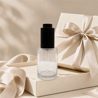 Flacon compte-gouttes vide en verre transparent de luxe pour sérum, huile pour le visage, essence, emballage de soins de la peau, vente en gros