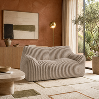 Fauteuil pouf côtelé haut de gamme en velours côtelé, confortable, modulaire, rembourré en mousse, pour petit appartement, studio ou coin lecture