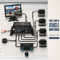 Système 3-en-1 de caméra radar d'aide au recul pour camions et bus avec moniteur MDVR et kit de capteurs de stationnement étanche pour la sécurité des flottes commerciales