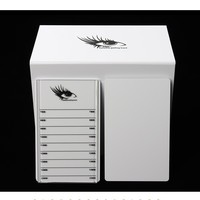 MASSA Vente en gros Boîte de rangement et de présentation pour cils en acrylique à 10 niveaux, organisateur anti-poussière pour extensions de cils