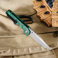 Couteau pliant tactique en fibre de carbone haute dureté, couteau à lame rabattable en acier VG-10, couteau utilitaire multifonctionnel personnalisé T0073-7