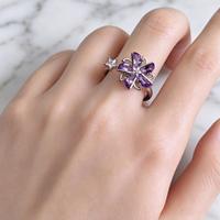 Vente en gros usine : Parure de bijoux en argent sterling 925 plaqué rhodium avec améthyste naturelle, motif moulin à vent, pour femme, idéale pour le quotidien et comme cadeau