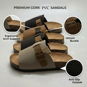 <span class=keywords><strong>Sandali</strong></span> <span class=keywords><strong>Ortopedici</strong></span> <span class=keywords><strong>Estivi</strong></span> da Donna in Sughero con Doppia Fascia e Fibbia Regolabile, Ciabatte Piatte Slip-on - Product Image 5