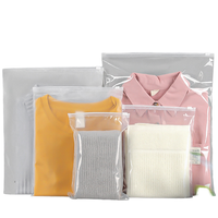 Sacs à fermeture éclair en PE dépolis imprimés par gravure, imperméables et recyclables, transparents mats, pour vêtements, chaussures et chaussettes, vente en gros