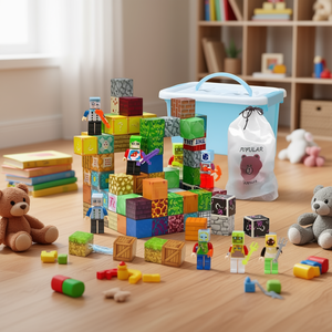 Magnetic <b>Blocks</b> Pattern <b>Building</b> Cubes Game 102 Pcs Educational Toy For Kids Creative Play - Product Image 2
