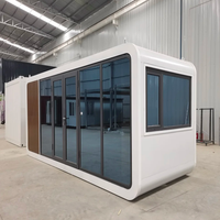Bâtiment préfabriqué en acier entièrement équipé, type capsule Apple, utilisé comme entrepôt de stockage temporaire