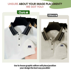 Camisa de Golf Formal de Alta Calidad para Hombre, Manga Corta de Verano, Antiarrugas, de Poliéster, con Botones, Cuello Transpirable, Tipo Polo - Product Image 2