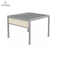 Pergola bioclimatique motorisée en aluminium Achaian Bays avec toit à lames orientables, imperméable, pour jardin extérieur