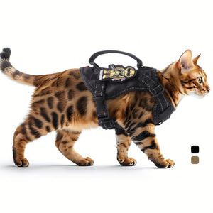 Nouveau Harnais Tactique Anti-Évasion pour Chat, Veste de Promenade en Nylon Réglable pour Chat, Gilet Rembourré Robuste et Réfléchissant pour Chat - Product Image 1