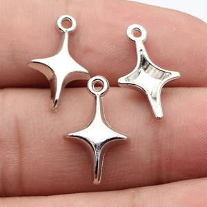 Pendentif étoile scintillante à quatre branches en alliage de zinc multicolore pour la fabrication de colliers, bracelets et bijoux DIY, fournitures en gros - Product Image 5