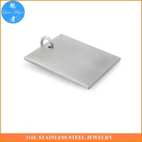 Pendentif rectangulaire vierge en acier inoxydable pour estampage, 20*23*2mm, vente en gros