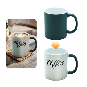 Bán buôn 11oz Matte Đen gốm cốc cà phê thăng hoa ma thuật <span class=keywords><strong>colour</strong></span> thay đổi drinkware - Product Image 4