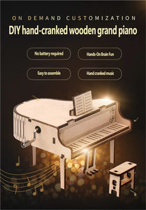 Boîte à musique de piano éducative à faire soi-même, <span class=keywords><strong>puzzle</strong></span> en bois, jouet d'assemblage <span class=keywords><strong>3D</strong></span>, cadeau unique pour enfants, Noël/anniversaire, apprentissage créatif, projet STEM - Product Image 3