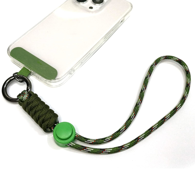 Outdoor Paracord Phone Lanyard Kit With Tether Patch Adjustable Wrist Strap Keychain Carabiner Anti Lost Mobile Phone Strap