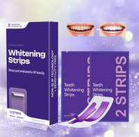 V34 Bandes de Blanchiment Dentaire Violettes, Type Facettes Adhésives, Sans Peroxyde, CP PAP, Personnalisées, Éliminateur de Jaunissement Dentaire
