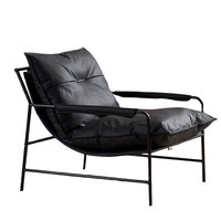 Fauteuil de détente individuel en PU, style minimaliste et luxueux, idéal pour les zones de repos, la réception des invités, les hôtels, les balcons – Chaise longue confortable