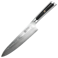 Pisau Koki Damascus KEEMAKE 8 Inci dengan 67 Lapisan Inti VG10 Gagang G10 Ramah Lingkungan untuk Memasak Profesional