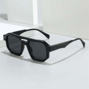 Gafas de Sol Retro 2025 con Logotipo Personalizado, Estilo Punk para Hombre y Mujer, Protección UV400, Lentes Degradadas, Doble Puente, Cuadradas - Product Image 1