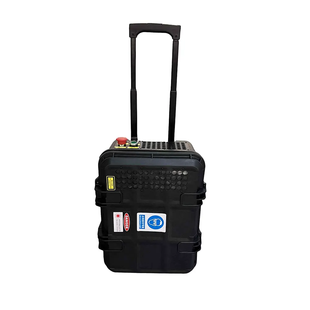 Macchina per la pulizia Laser lazer 100W 200w tipo di bagaglio portatile per la rimozione della ruggine e dell'olio macchina per la pulizia della ruggine