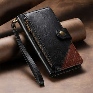 Étui portefeuille magnétique en cuir PU pour téléphone portable avec porte-cartes et bracelet court motif cœur pour 17 Pro Max 16 - Product Image 1