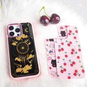 Funda de teléfono con panel trasero de rejilla magnética reemplazable para Iphone17/17pro/17promax/17air con las cartas de <span class=keywords><strong>Tarot</strong></span> coloridas doradas - Product Image 3