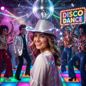 Chapeau de cowboy LED unisexe, taille unique, avec piles incluses, idéal pour les soirées costumées, les concerts, les discothèques, les rodeos et les enterrements de vie de jeune fille. - Product Image 1
