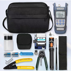 Kit d'outils à <span class=keywords><strong>fibre</strong></span> <span class=keywords><strong>optique</strong></span> professionnel 12 en 1 FTTH avec FC-6S de couperet à <span class=keywords><strong>fibre</strong></span> OPM VFL et décapant pour connexion à froid - Product Image 1