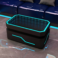Table de bar rectangulaire en verre trempé à motif nébuleuse lumineuse et changeante de couleur, avec éclairage intégral, pour hôtel, centre commercial, KTV, salle privée
