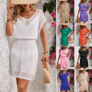 2024 fábrica verano malla vestido <span class=keywords><strong>de</strong></span> <span class=keywords><strong>baño</strong></span> prendas <span class=keywords><strong>de</strong></span> vestir exteriores mujer tejido playa cubrir Ups Sexy blusa Bikini traje <span class=keywords><strong>de</strong></span> <span class=keywords><strong>baño</strong></span> cubrir para mujeres - Product Image 1