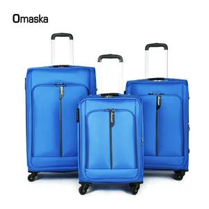 OMASKAS定制3件蓝色男女通用拉杆包套装旅行行李包套装