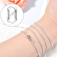 Lot de 4 fermoirs mousquetons en acier inoxydable à double ouverture pour bracelet, connecteurs de perles, idéal pour la fabrication de bijoux DIY