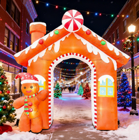 Modèle gonflable en forme d'arche de bonhomme en pain d'épices 3M avec lumières LED pour la décoration extérieure de Noël et l'affichage dans les jardins de vacances