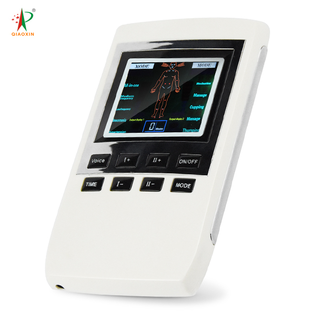 New TENS+EMS+Color Screen+Voice Unit 10 Modes Plug-In White CE Certified Body Foot Massager Sport Muscle Recovery Body