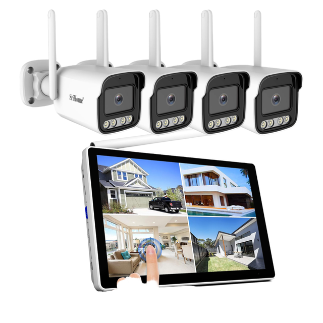 16CH AHD CCTV Camera Kit Waterproof HD Video System for Indoor Outdoor Use Simple Installation Built-in Siren Mic IP Network