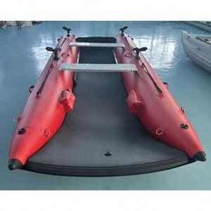 REACHSEA cat <span class=keywords><strong>3</strong></span> <span class=keywords><strong>personas</strong></span> 4m piso de aleación de aluminio inflable bote de remos <span class=keywords><strong>Kayak</strong></span> catamarán de alta velocidad con paleta - Product Image 1