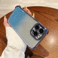 Nouvelle vente chaude, coque de téléphone personnalisée transparente dégradée givrée en TPU, étanche, antichoc, pour 14, support de cadre d'appareil photo, OEM