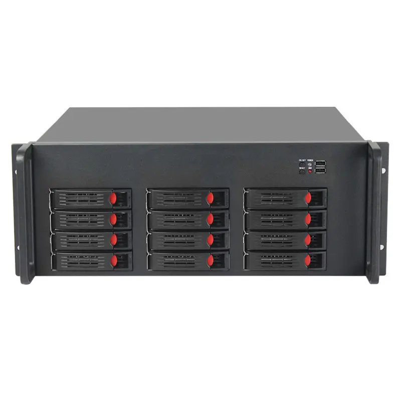 Custodia per server nas a 12 alloggiamenti IPFS per storage di rete chassis per pc 4u industriale hotswapable da 19 pollici con HDD da 3.5"