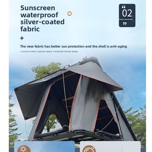 Tente <span class=keywords><strong>de</strong></span> toit <span class=keywords><strong>de</strong></span> voiture en alliage d'aluminium, hydraulique automatique, quatre saisons, double couche, imperméable, coque rigide, triangle, pour l'extérieur - Product Image 4